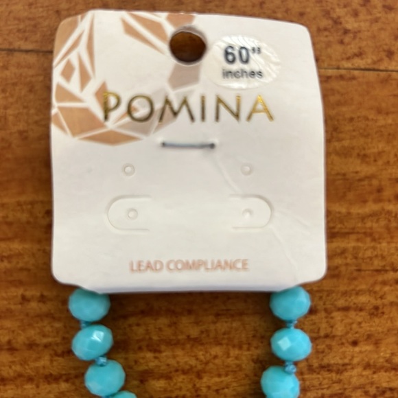 2-60” beaded necklaces. One teal (NWT) one grey. - Picture 4 of 4